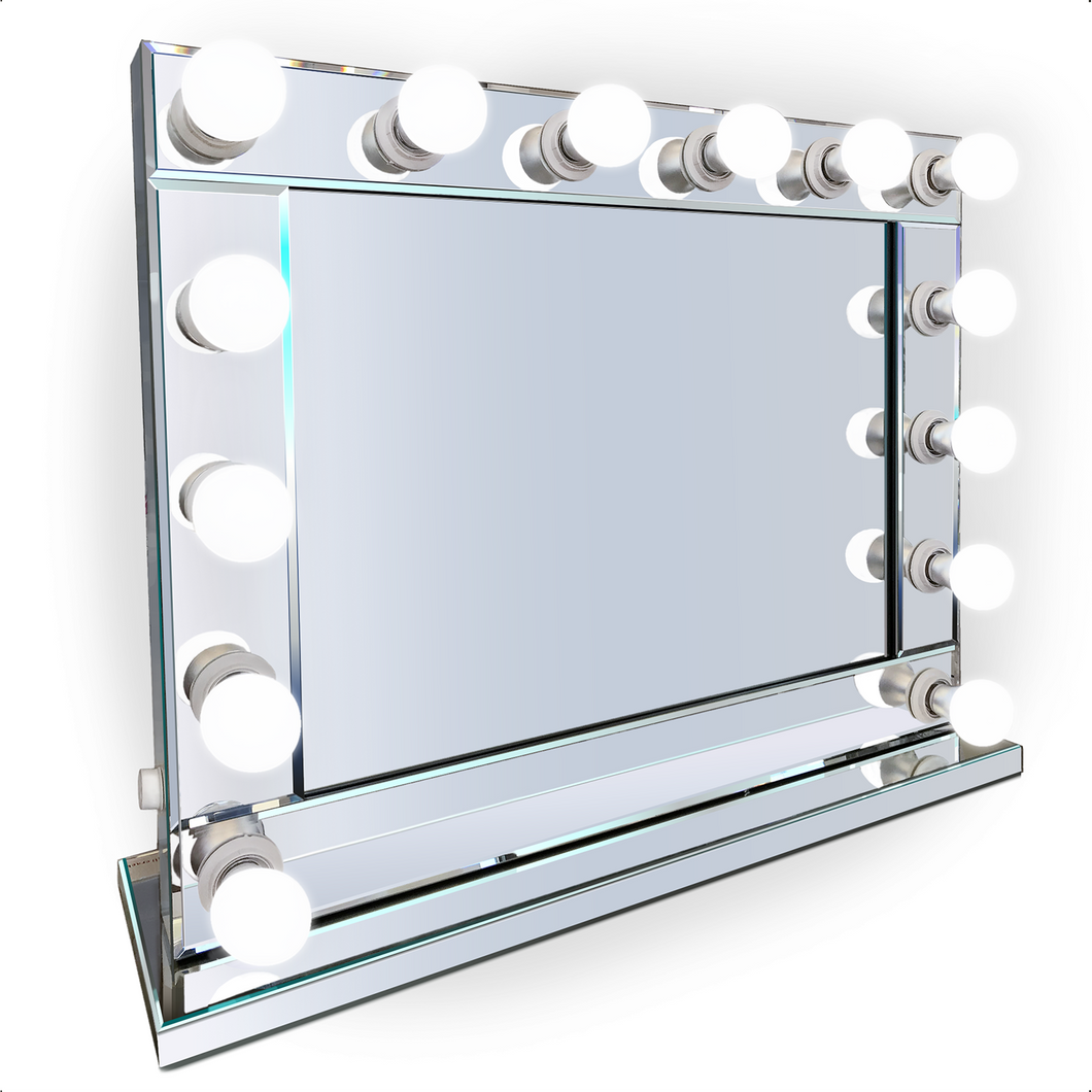 Versa-Di All Mirrored Dimmable Hollywood Makeup Mirror LED + Built-in Outlets